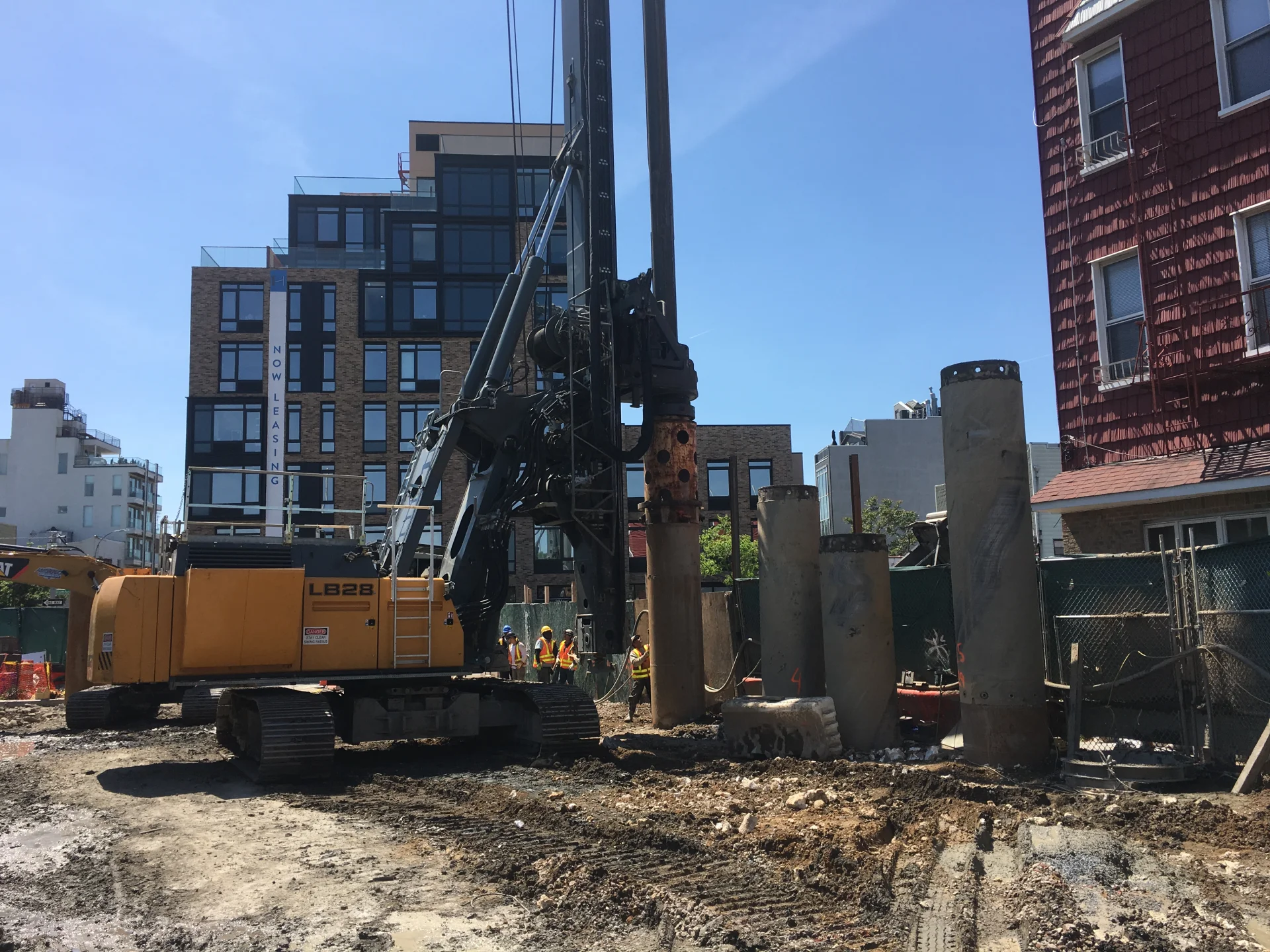 caissons in the ground