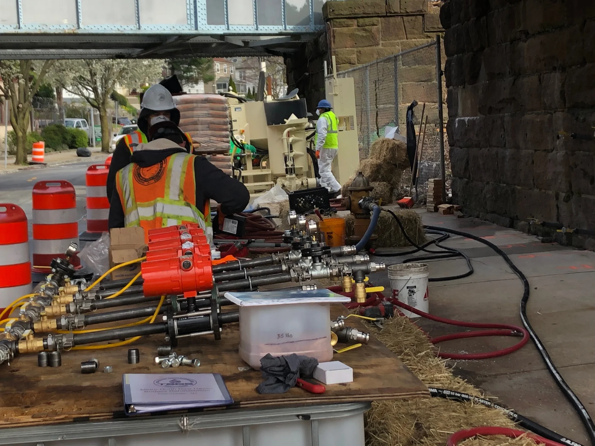 bridge rehabilitation worksite
