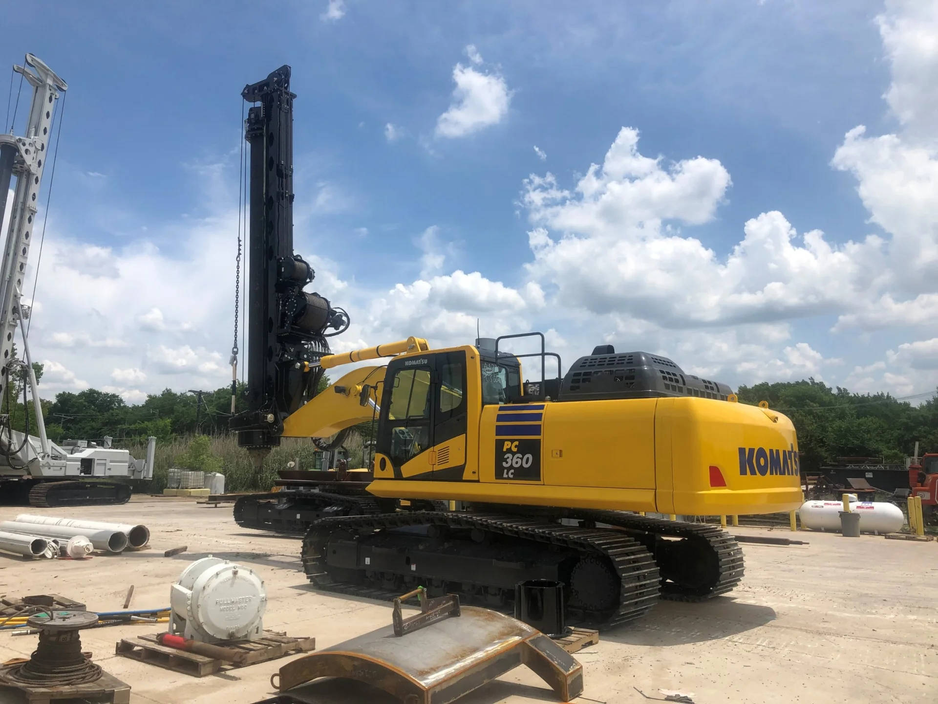 large yellow drilling rig