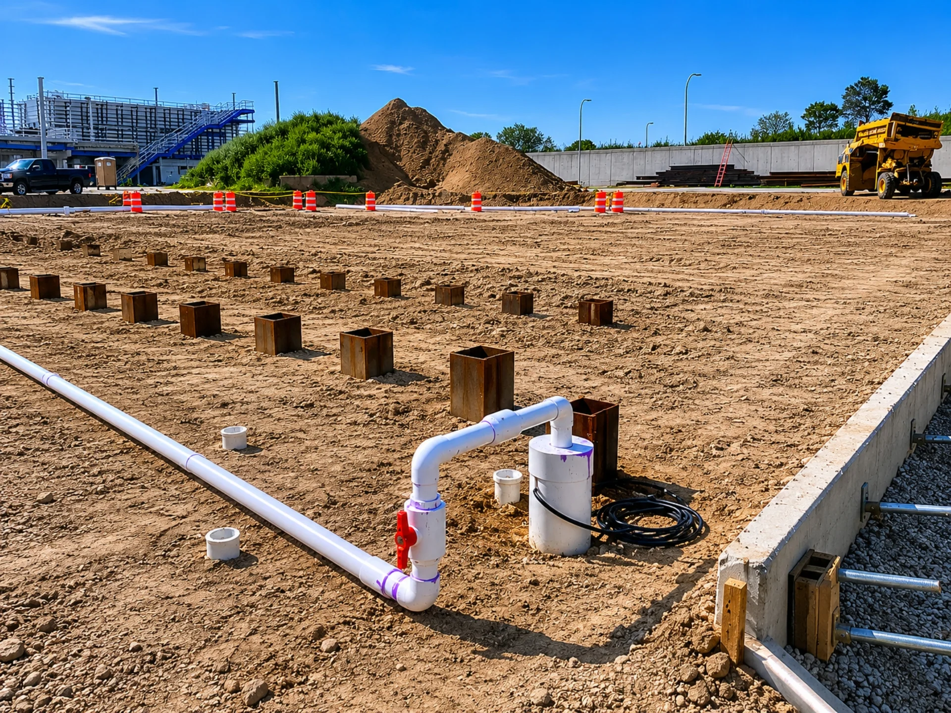 early stage deep well dewatering system installment