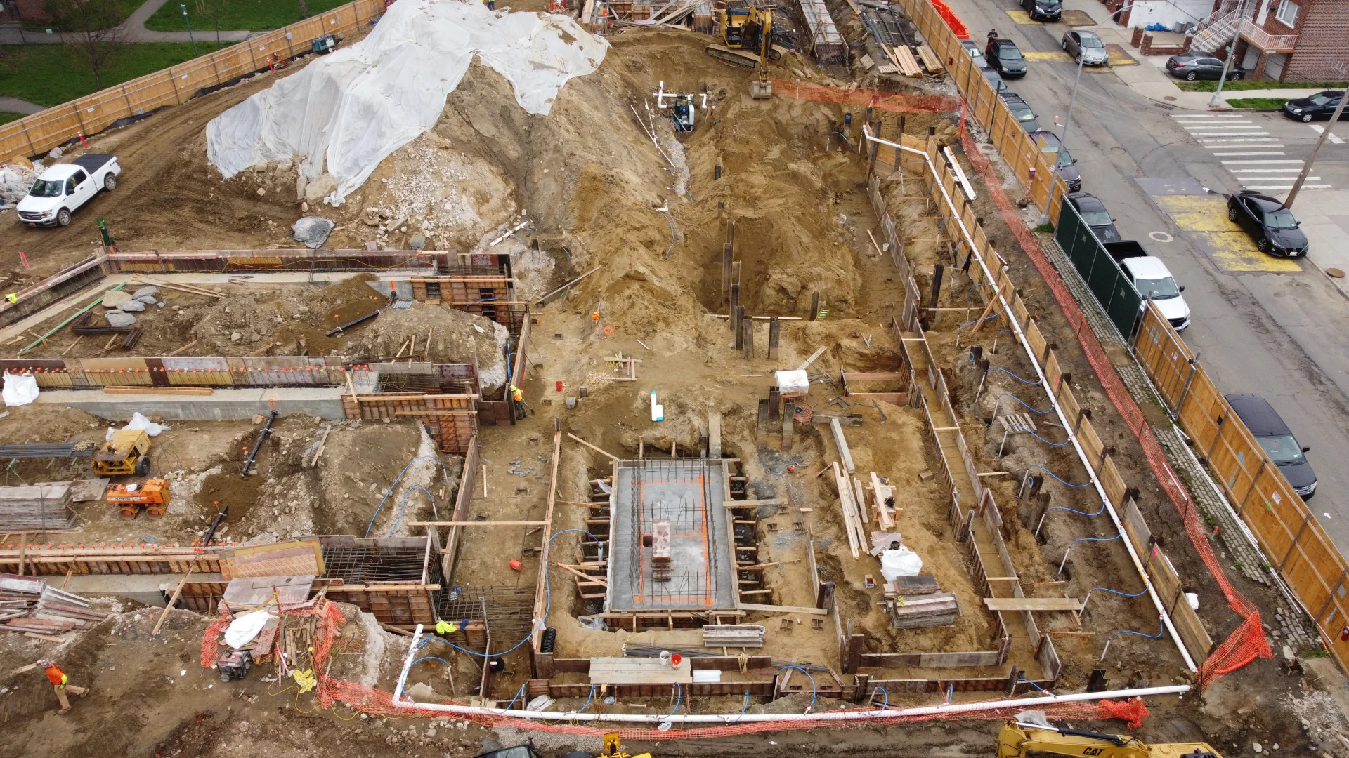 Parkchester construction site aerial view