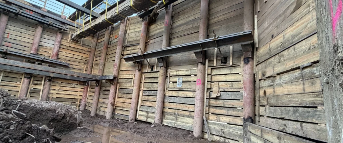 wooden support wall
