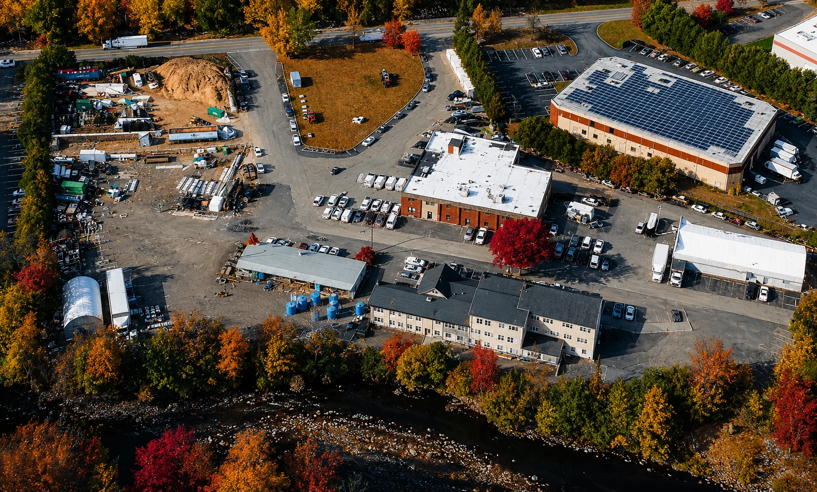 aerial of Tri-State shop and yard